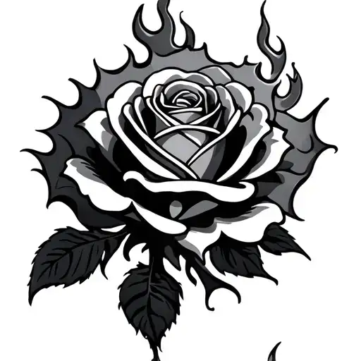 Rose Fire Neo Tribal Style