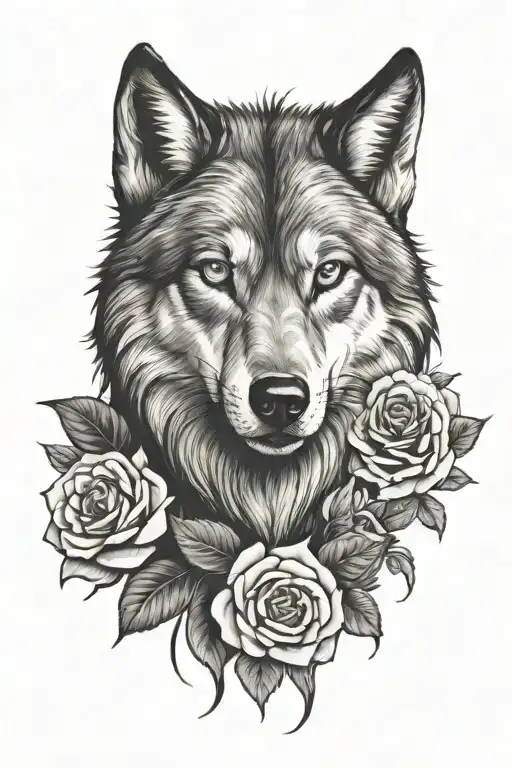 Vicious Wolf And Roses