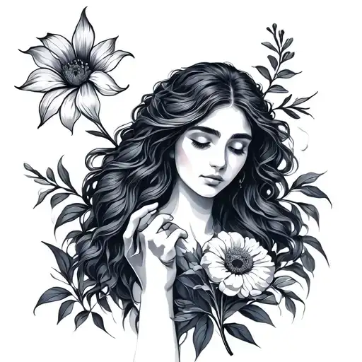 Virgo Woman Holding October Birth Flower