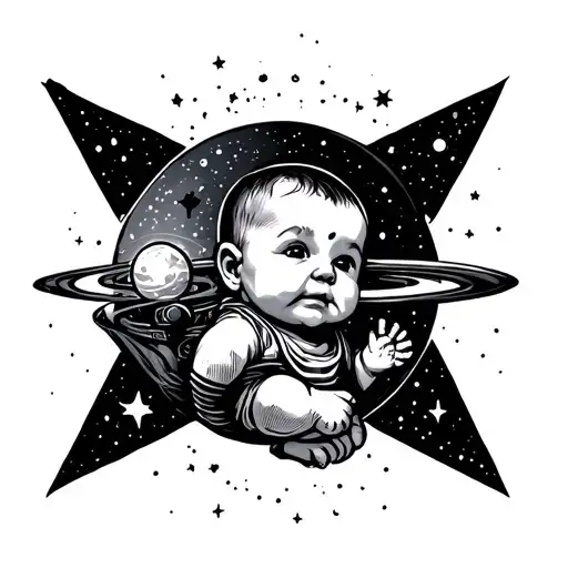 Baby In The Astronomical Star System
