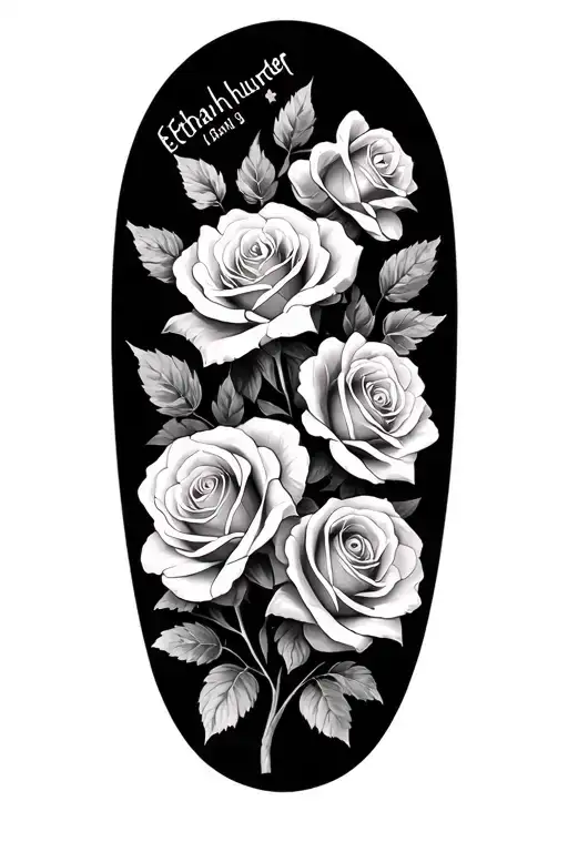 Remembrance Sleeve Of Loved Ones Named Ethan And Hunter With Roses