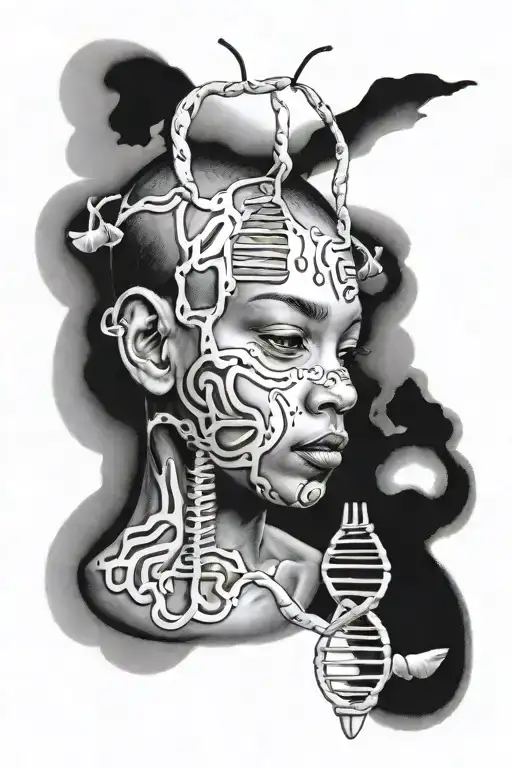 2 Baby Face With Dna Strand