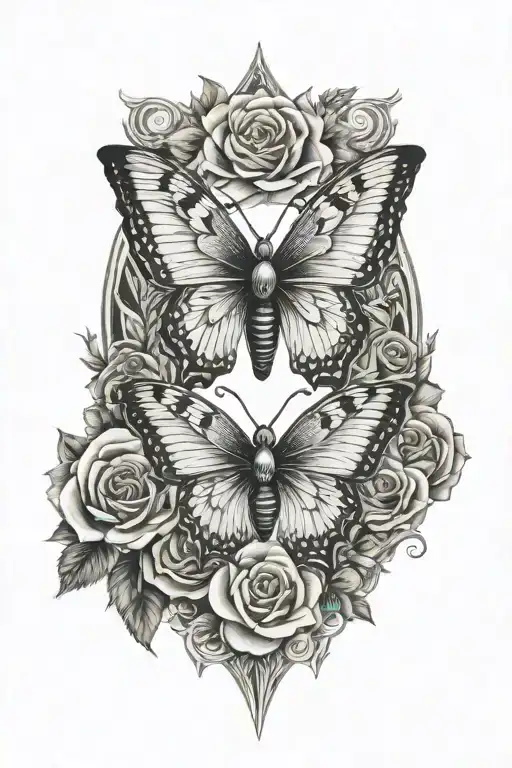 Butterfly Wolves And Roses
