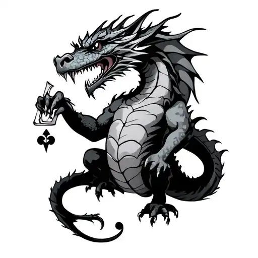 Dragon Holding An Ace Sexy Provacative