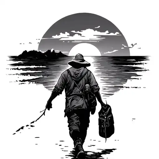 A Traveller Walking Sunset Hero