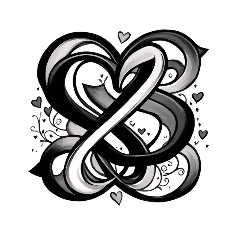 Infinity Symbol With Little Heart And G Clef Mixed