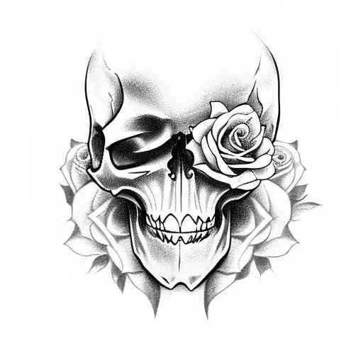 Rose And Pirate Skull