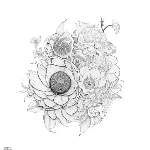 Art Nouveau Linework Floral