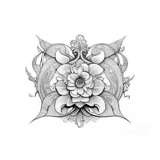 Art Nouveau Linework Floral Decorative