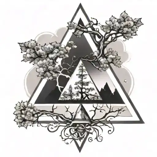 Upside Down Triangle With A Tree