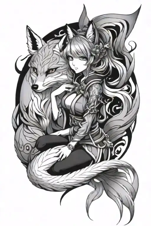 Anime Girl Kitsune Fox