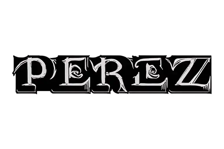 Perez Name Written In Old English Font