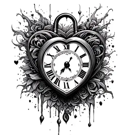 Clock Heart Shaped Lock