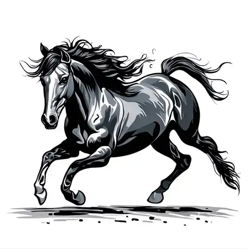 Paint Horse Running