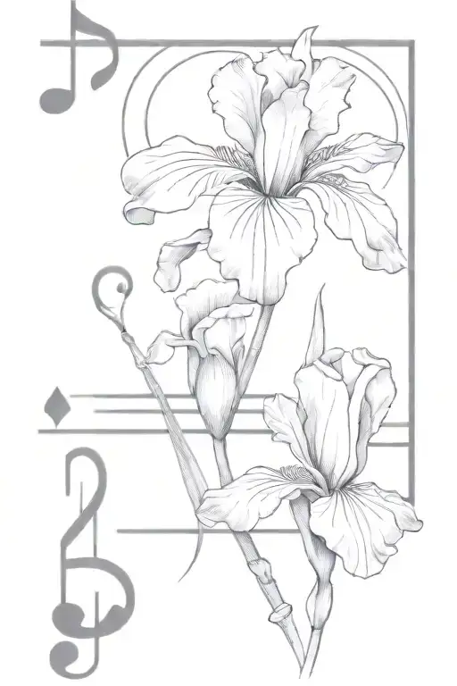 Iris And Music Notes