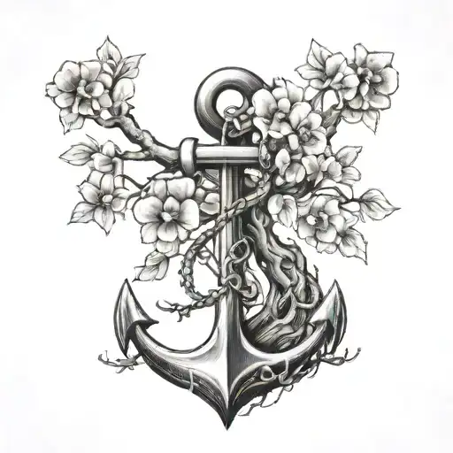 Anchor And Blossom Tree