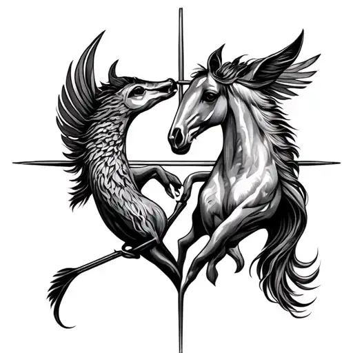 Picses And Sagittarius Love Tattoo Design Inspired