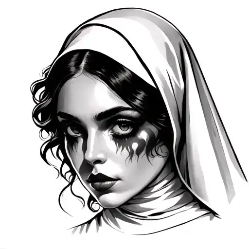 Beautiful Nun And Lusty Sinful Woman Face