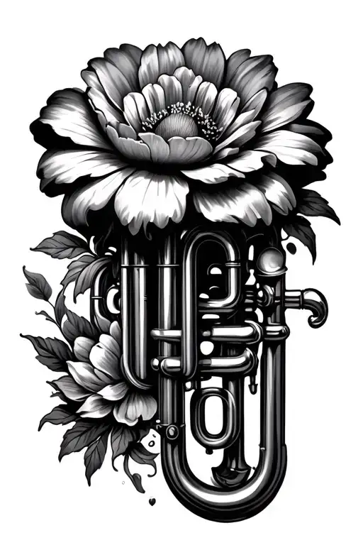 Flowers Coming Out The End Of A Trumpet Coming