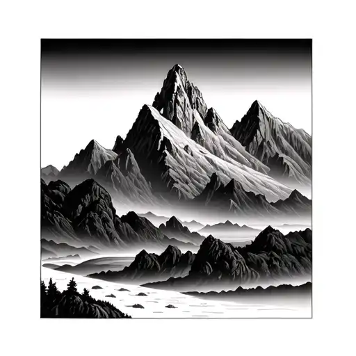 Trippy Mountain Landscape