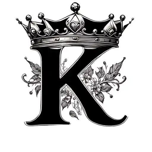 Letter K With A Queen Crown Hanging