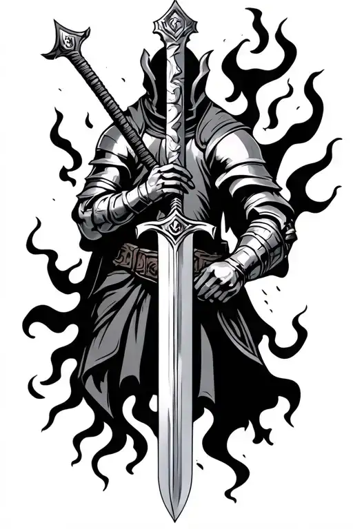 Knight Holdong A Sword In Flames