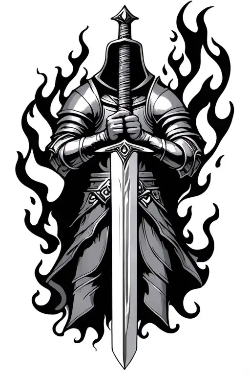 Knight Holdong A Sword In Flames