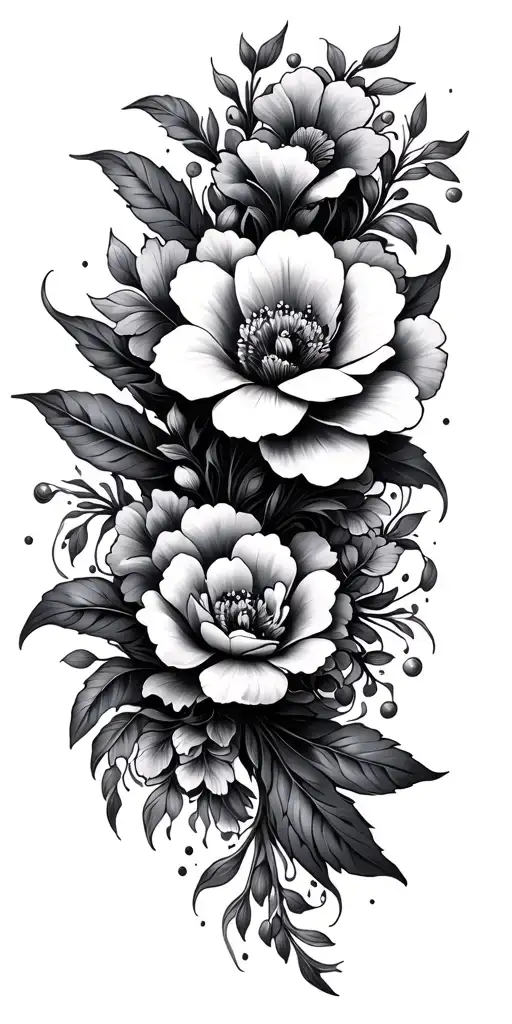 Flowers And Pattern Intertwined