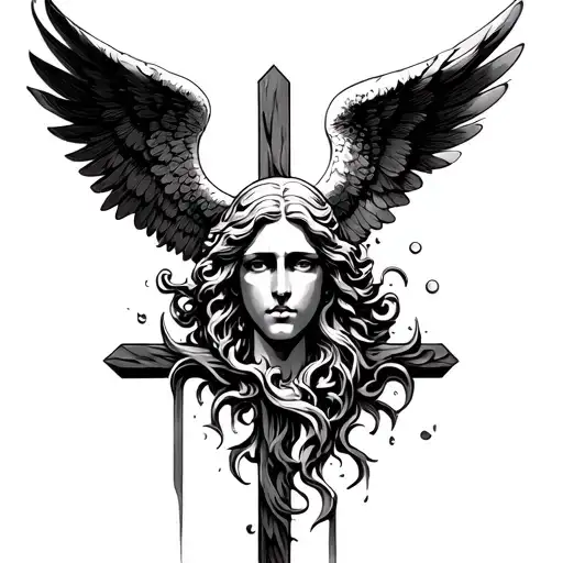 The Face Of The Angel Inside The Cross