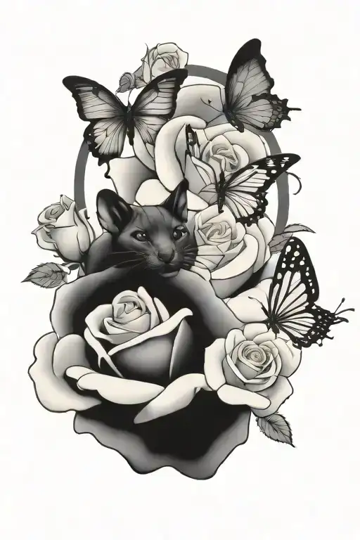 Roses Butterflys Rats