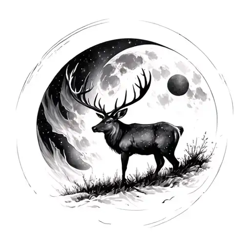Stag Moon Night