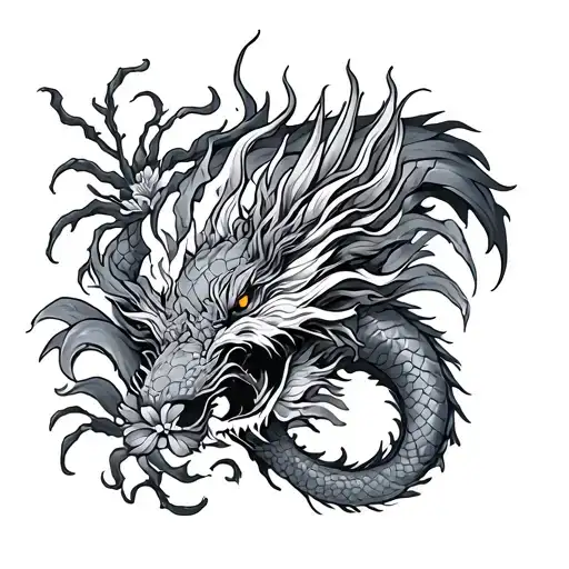 Japanese Dragon And Spider Lilys