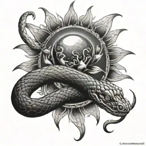 Gemstone Snake In A Sun