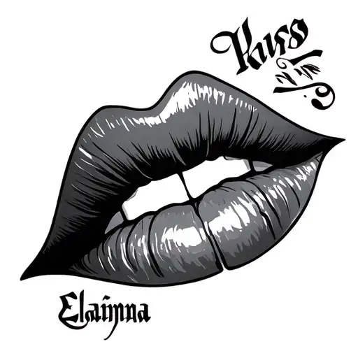 Kiss Mark With The Word Elainna In The Middle