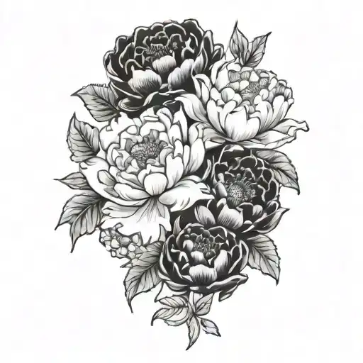 Peonies And Mushrooms