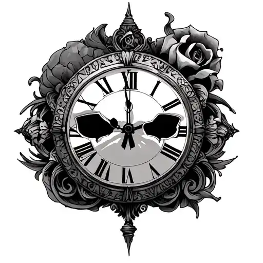 Memento Mori Clock Face