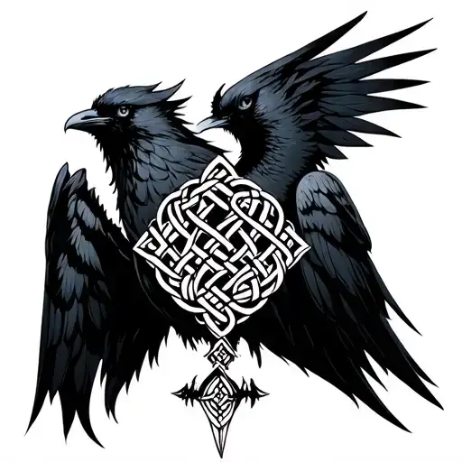 Goddess Morrigan Crow Celtic Knotwork Design Incorporating
