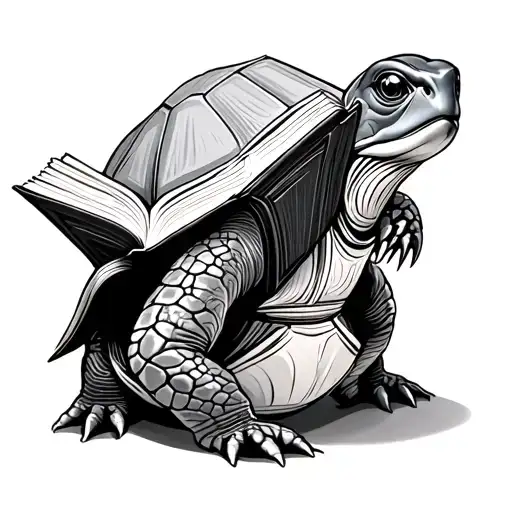 Turtle Reading Cartoon