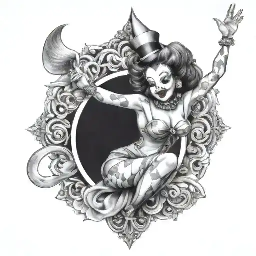 Beautiful Pin-up Girl Clown