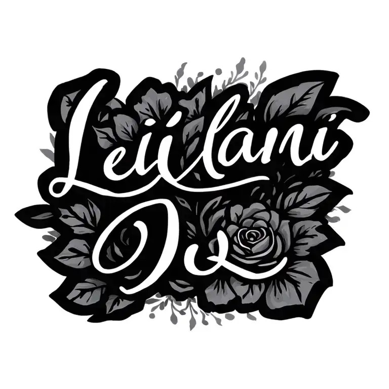 Leilani Written Cursive Surrounded