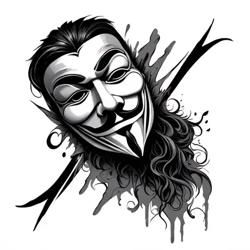 Creative Tattoo Related To V For Vendetta