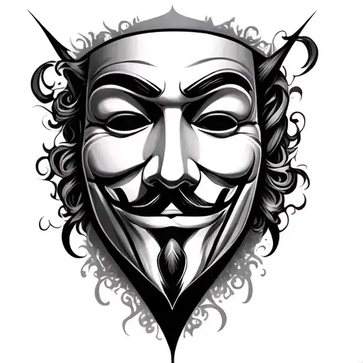 Creative Tattoo Related To V For Vendetta