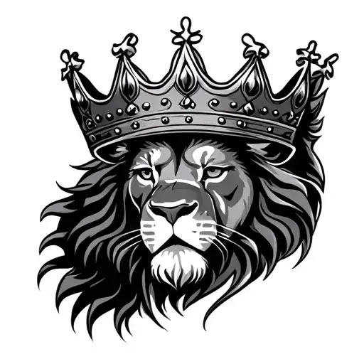 Stern Lion With Crown