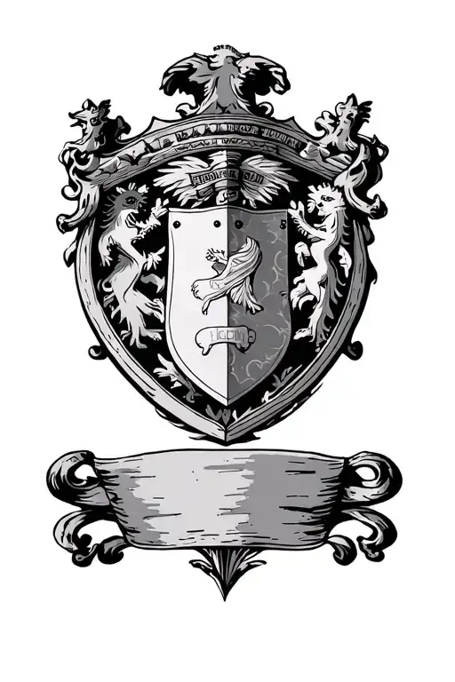 Scottish Shield With Family Crest