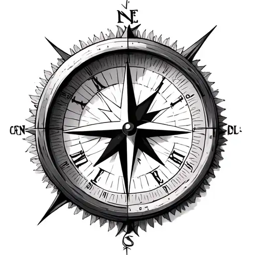 Compass Name Clock Inside