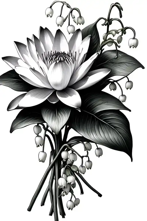Water Lily With Lily Of The Valley Bouquet