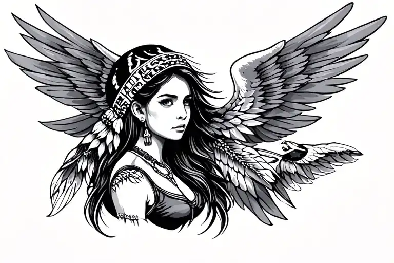 Aviation Navigation Strength Beatiful Native Girl