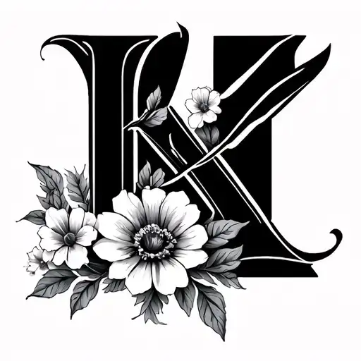 Dainty Flowers Wrapping Around A K Name Letter