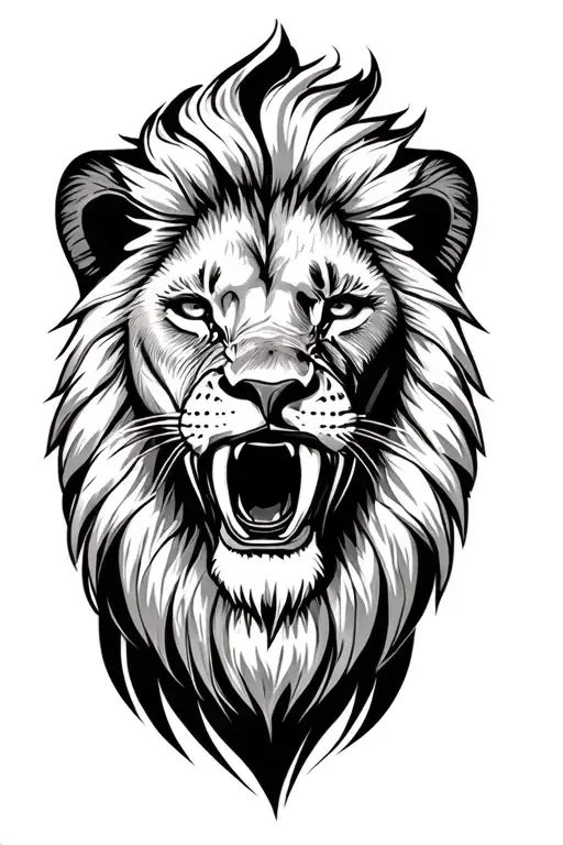 Lion With Black Mom In Mouth