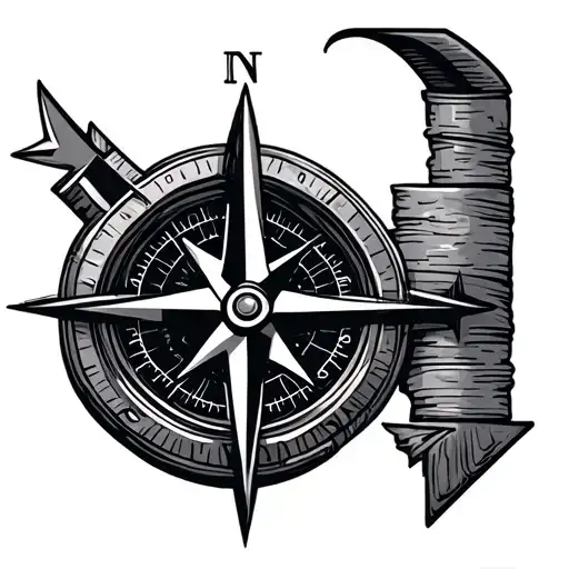 Compass With Directional Arrow Going